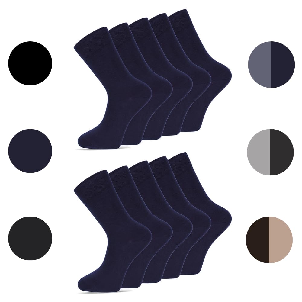 dabisocks 10 Paar Socken Herren Damen 35-38 39-42 43-46 47-49, Atmungsaktive Bequeme Lange, Arbeitssocken, Unisex Sportsocken, Laufsocken, Wandersocken, Businesss Herrensocken, Baumwollsocken Knie