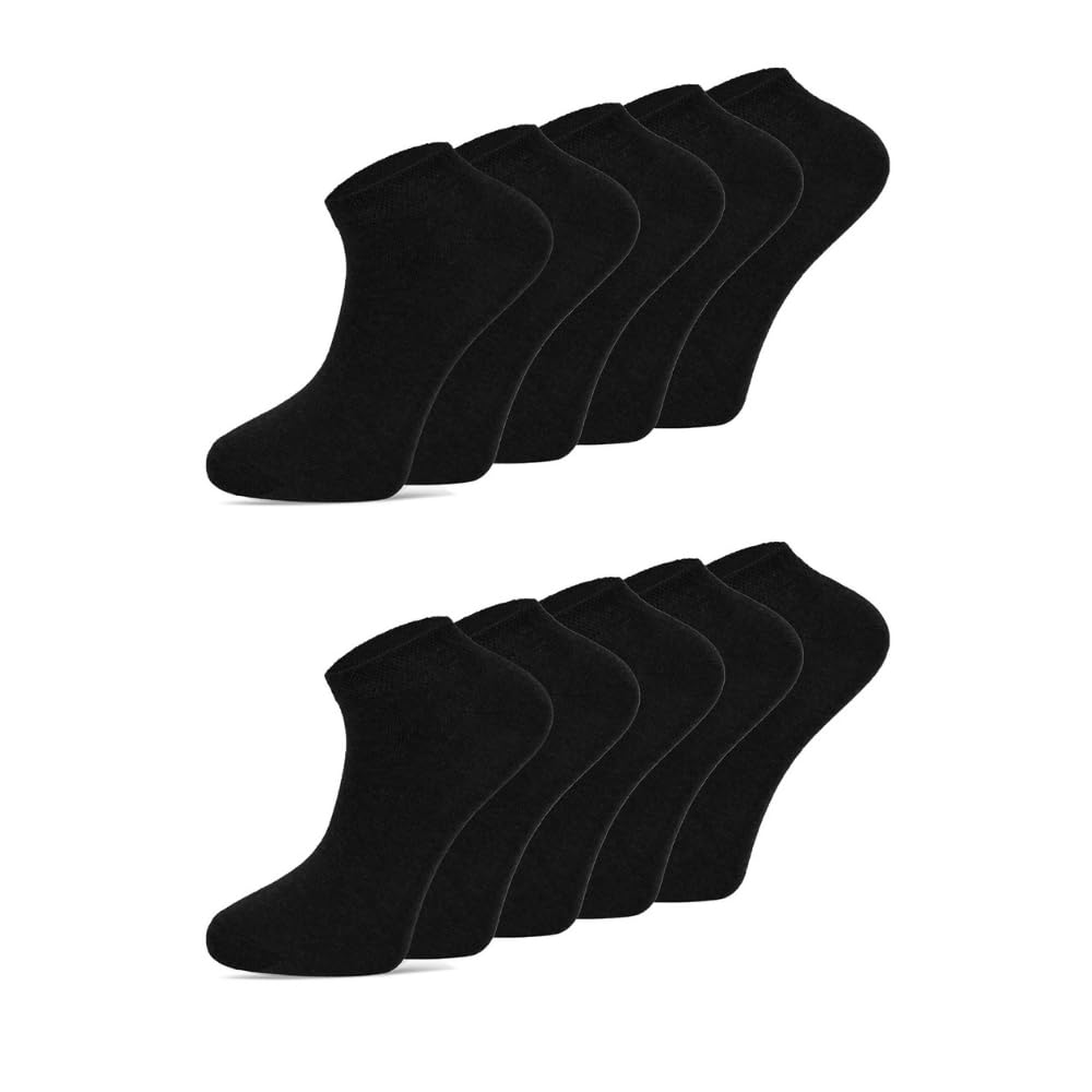 dabisocks 10 Paar Sneaker Socken Herren Damen 35-38 39-42 43-46 47-49, Baumwolle Atmungsaktive Bequem Kurz Sportsocken, Wandersocken, Füßlinge Damen, Unisex Socken, Laufsocken,