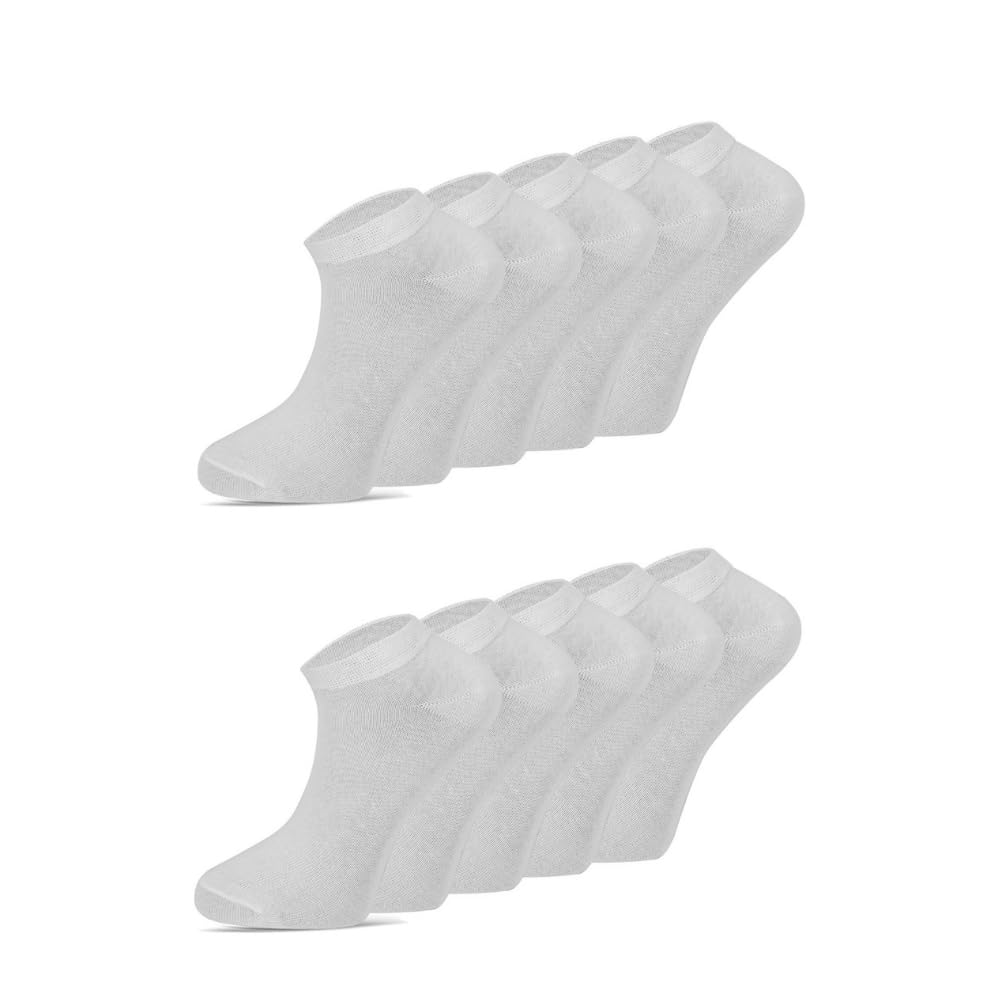 dabisocks 10 Paar Sneaker Socken Herren Damen 35-38 39-42 43-46 47-49, Baumwolle Atmungsaktive Bequem Kurz Sportsocken, Wandersocken, Füßlinge Damen, Unisex Socken, Laufsocken,