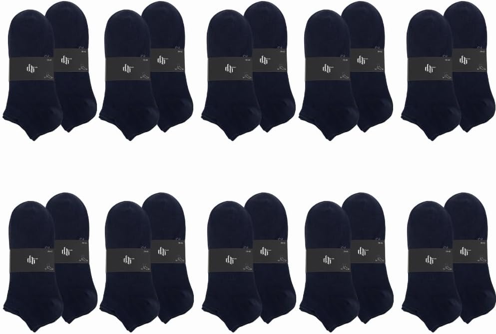 dabisocks 10 Paar Sneaker Socken Herren Damen 35-38 39-42 43-46 47-49, Baumwolle Atmungsaktive Bequem Kurz Sportsocken, Wandersocken, Füßlinge Damen, Unisex Socken, Laufsocken,
