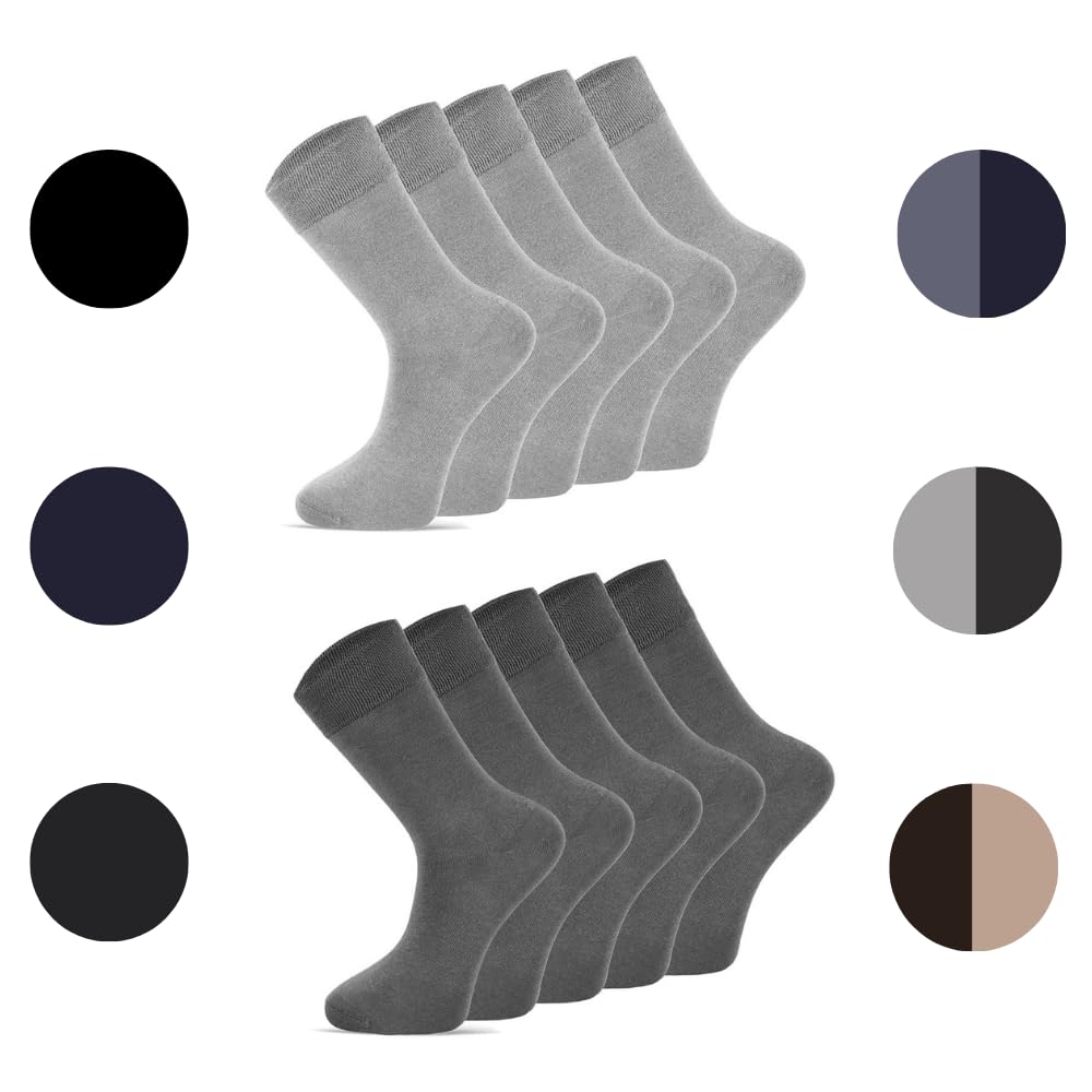dabisocks 10 Paar Socken Herren Damen 35-38 39-42 43-46 47-49, Atmungsaktive Bequeme Lange, Arbeitssocken, Unisex Sportsocken, Laufsocken, Wandersocken, Businesss Herrensocken, Baumwollsocken Knie