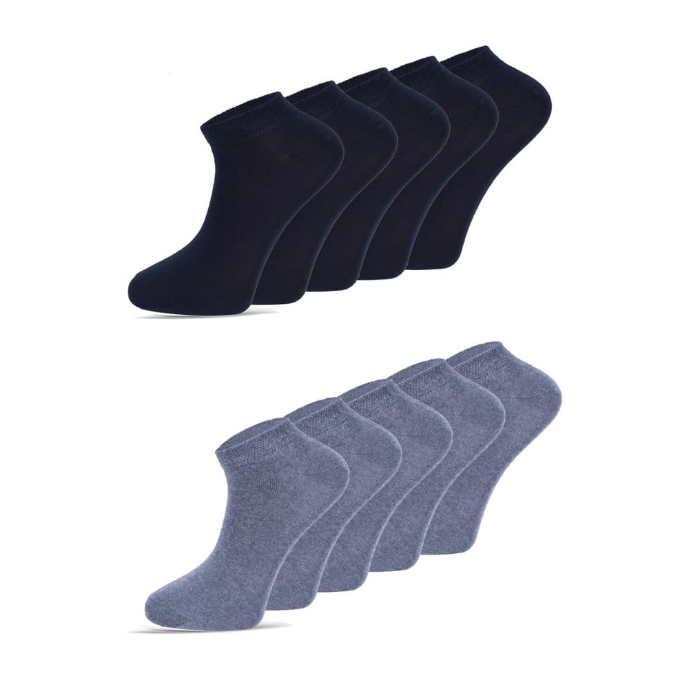 dabisocks 10 Paar Sneaker Socken Herren Damen 35-38 39-42 43-46 47-49, Baumwolle Atmungsaktive Bequem Kurz Sportsocken, Wandersocken, Füßlinge Damen, Unisex Socken, Laufsocken,