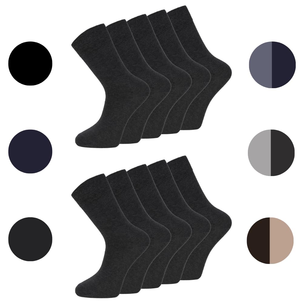 dabisocks 10 Paar Socken Herren Damen 35-38 39-42 43-46 47-49, Atmungsaktive Bequeme Lange, Arbeitssocken, Unisex Sportsocken, Laufsocken, Wandersocken, Businesss Herrensocken, Baumwollsocken Knie