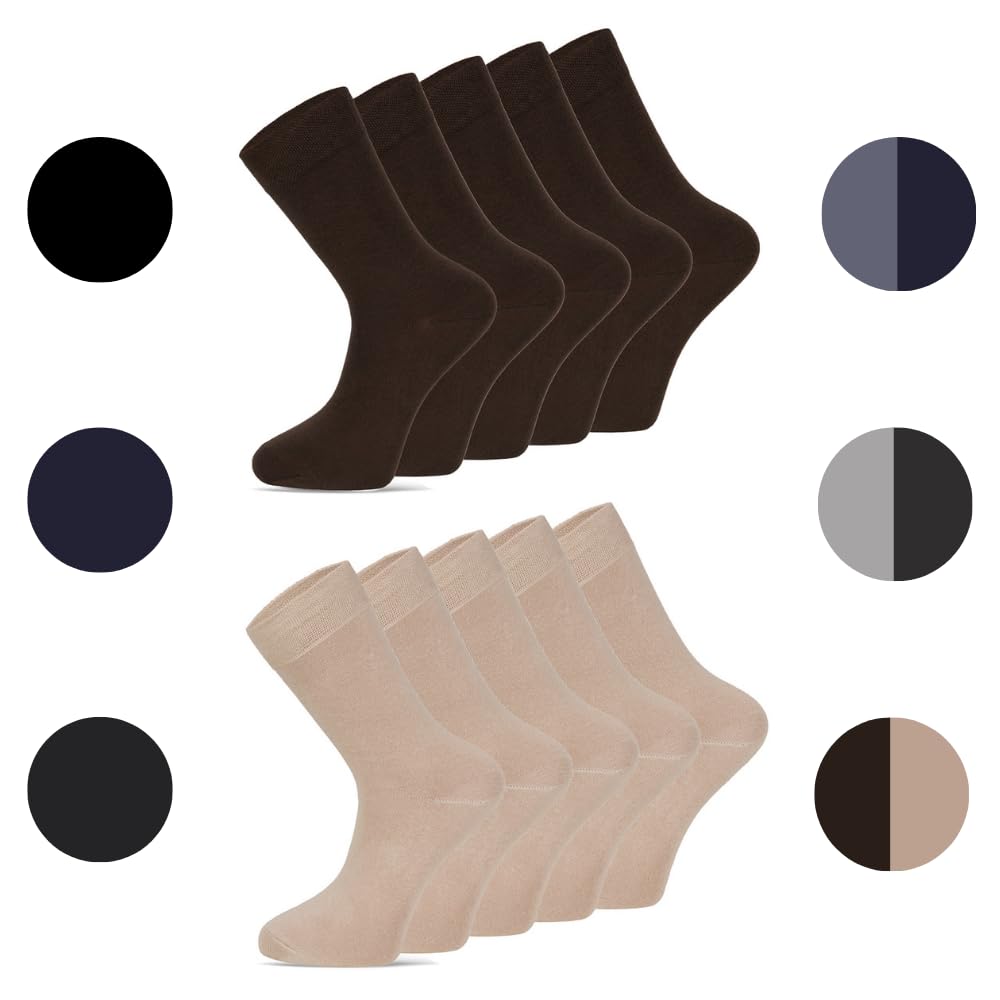 dabisocks 10 Paar Socken Herren Damen 35-38 39-42 43-46 47-49, Atmungsaktive Bequeme Lange, Arbeitssocken, Unisex Sportsocken, Laufsocken, Wandersocken, Businesss Herrensocken, Baumwollsocken Knie